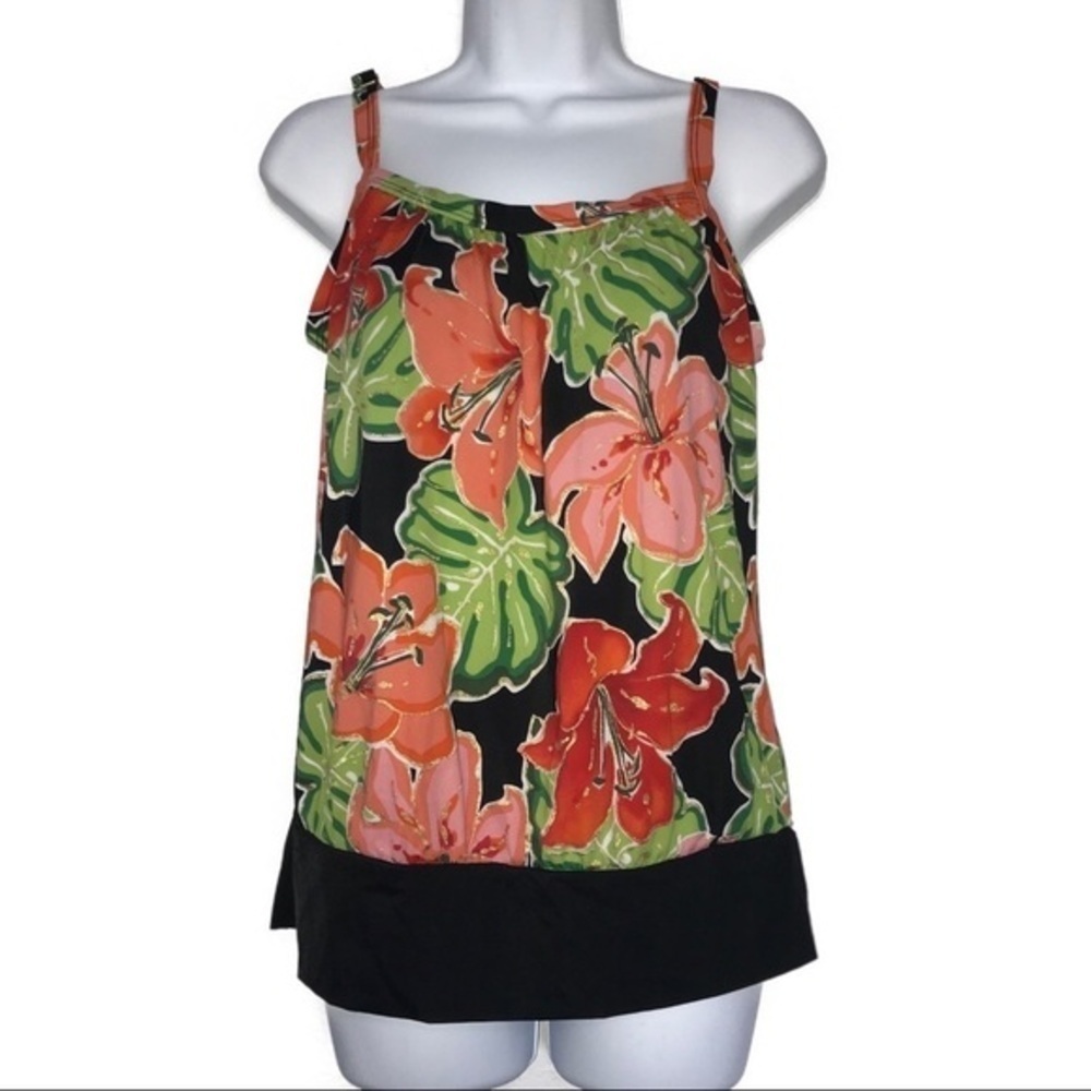 Roxanne Bra Size Floral Tankini Swimsuit 38D 14